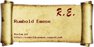 Rumbold Emese névjegykártya